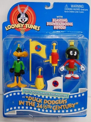 Paquete de 2 figuras 1997 Playmates Looney Tunes Duck Dodgers - Lucas y Marvin Foto 1 de 4