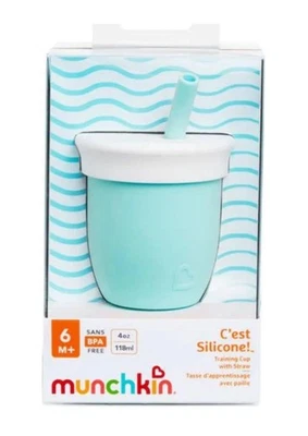 Munchkin C'est Silicone! 4oz Training Cup with Straw - Mint - Image 1 of 4