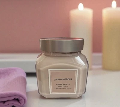 Nueva crema corporal Laura Mercier ámbar Mercier tamaño completo 200 ml/6,7 oz nueva sin caja Foto 1 de 4