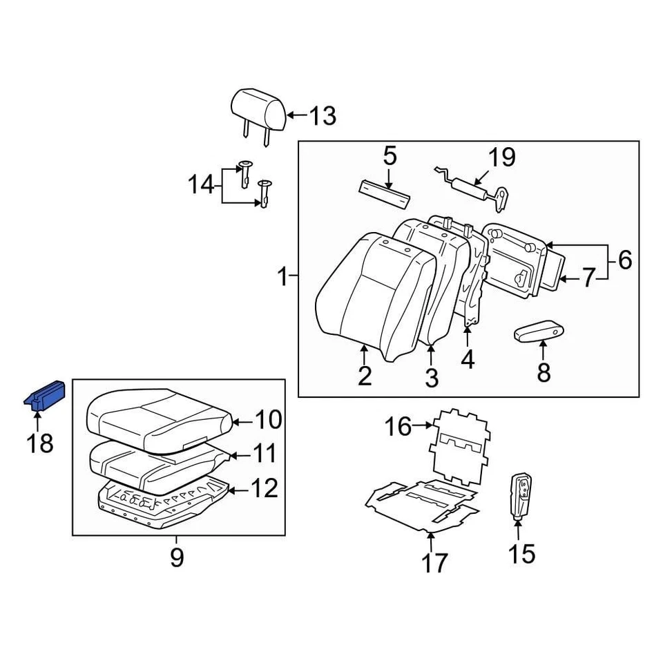 For Toyota Land Cruiser 1999-2007 Toyota 8492260100 Front Left Power Seat Switch — 第 1/1 张图片