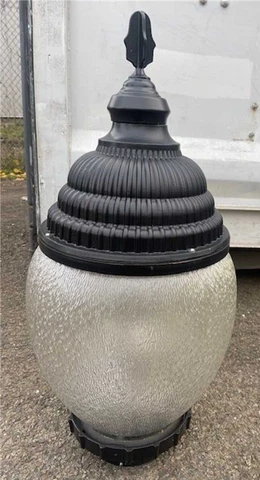 Vintage Black Single Street Light, column Lamp  Street Light Antique Cover