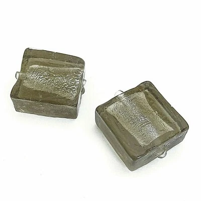 Glasperlen Rechteck 12 mm rauchquarz Silberfolie 12 Perlen nenad-design AN260 - Bild 1 von 4