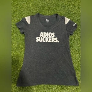 Womens Nike Vneck Shirt "Adios Suckers" Size Small - Picture 1 of 4