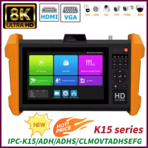 7 Inch CCTV IPC K15 Tester Support 8K H.265 TVI CVI AHD Support VGA input HDMI - Picture 1 of 19