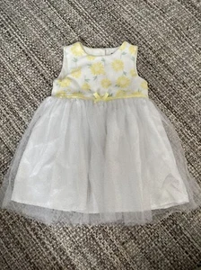 Nannette Tüll Mädchen Kleinkind 24 Monate Sonnenblumen Kleid Freizeit Hochzeit Ostern fließend - Bild 1 von 6
