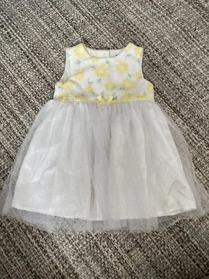 Nannette Tulle Girl Toddler 24 Mo Sunflower Dress Casual Wedding Easter Flowy - Image 1 of 4