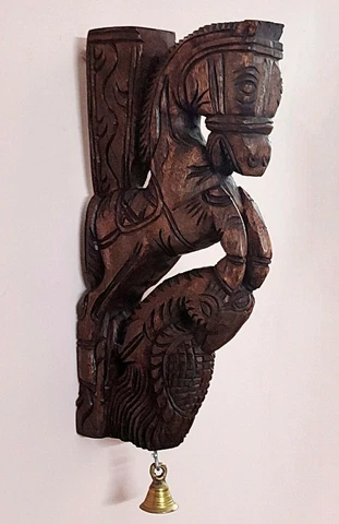 12" Wall Hanging Wooden Corbel Bracket Brown Hand Carved used for Hanging lamp Cover