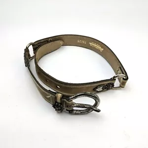 Cinturón de cuero bronceado vintage La Doppia Vita para mujer pequeño 70/26 hecho en Italia - Imagen 1 de 6