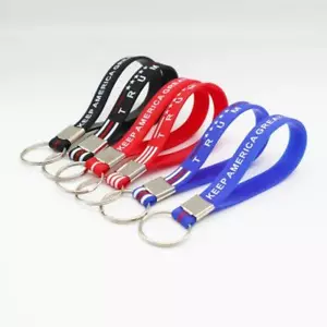 LOTTO 6 PEZZI Silicone Trump Elezioni 2020 Bracciale Portachiavi Braccialetto Braccialetto Polso - Foto 1 di 2