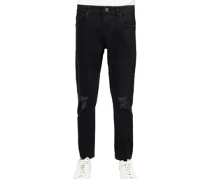 X RAY Jeans Skinny for Boys Slim Fit Distressed Jet Black Denim Pants Size 20 - Picture 1 of 3