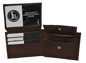 Leatherboss Cuero Genuino Niños ' Pequeño Crédito Tarjetero Cartera, Dark Marrón - Imagen 1 de 5