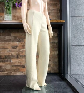 Fendi Authentic Vintage 90s White Womens Jersey Pants Satin Lined Unworn 44 IT - Picture 1 of 19