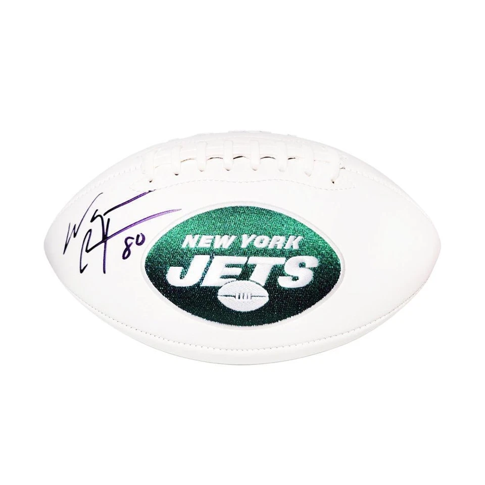 Wayne Chrebet Signed New York Jets Official NFL Team Logo White Football (JSA) - Image 1 of 2