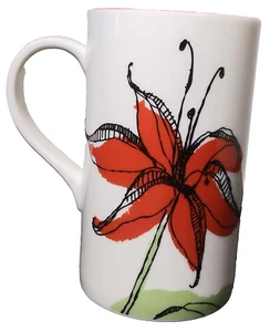 Tazza da caffè Starbucks 2006 bianca con design fiore di tigre rossa 12 oz tazza da tè - Foto 1 di 11