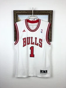 Adidas White Chicago Bulls Derrick Rose NBA Jersey Mens Shirt Tee Trikot Size S - Picture 1 of 15