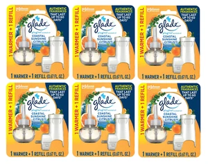 Glade Plugins Scented Oil Warmer + Refill, Coastal Sunrise Citrus (pack of 6) - Picture 1 of 1