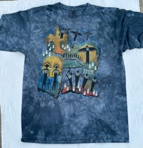 VINTAGE The Mountain Ginny Hogan Native Spirit Tribal Tie Dye T shirt XL - Picture 1 of 5