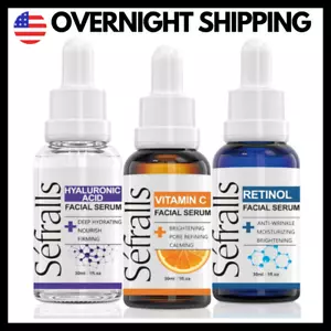 VITAMIN C SERUM 30% + E + RETINOL + HYALURONIC ACID (HA) Organic Anti-Aging - Picture 1 of 8