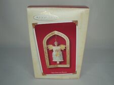 2003 Hallmark Keepsake Ornament Angel Gift Of Peace Gold Stand Christmas Holiday