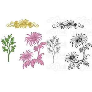 Heartfelt Creations Wild Aster Spray Daisy Card Die & Stamp Combo Flower Craft - Picture 1 of 1