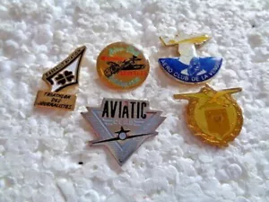 Job lot of 5 Aeroplane clubs France Flying school metal lapel pins - Picture 1 of 1