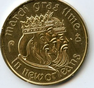 Mardi Gras Doubloon: Carnival Time New Orleans Aluminum #1 Gold - Picture 1 of 2