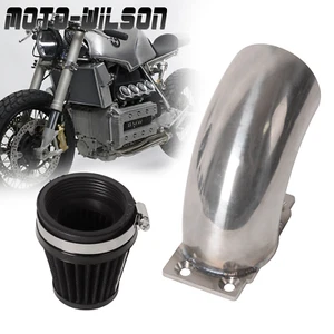 For BMW K75 K100 Stainless Steel Airintake Tube With Air Filter Kit 0 Degree - Picture 1 of 19
