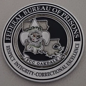 Federal Bureau of Prisons FCC Oakdale, LA, Correction's Prayers, moneta sfida. - Foto 1 di 2