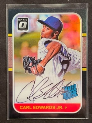 🔥 CARL EDWARDS 2016 DONRUSS OPTIC Rated Rookie Auto RC On-Card Autograph 5/5🔥 - Image 1 of 2