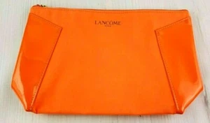 Lancome ORANGE Makeup Cosmetic Bag w/ Gold Tone Zipper - Picture 1 of 5