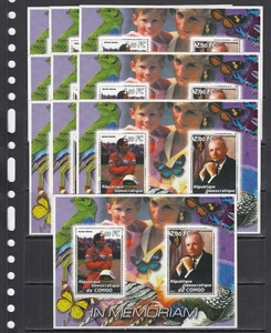 Ayrton Senna Neil Armstrong Princess Diana 2001 Congo S/s perf X10 Wholesale lot - Picture 1 of 2