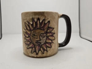 Mara Stoneware Pottery Coffee Mug Moon Sun stars art Celestial southwest - Picture 1 of 5
