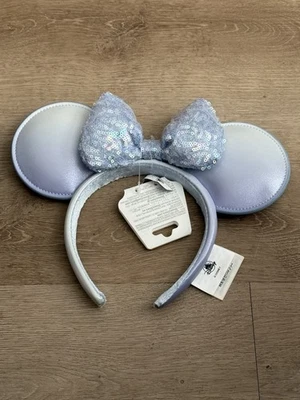 Diadema Oreja Orejas Minnie Lentejuelas Iridiscentes Azul Invierno Parques Disney 2025 Nueva con Etiquetas Foto 1 de 2