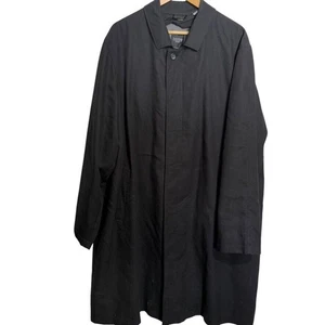 Sanyo Mens Black Lined Trench Coat Lightweight Lined 3/4 Length Dressy sz 46L - Picture 1 of 16