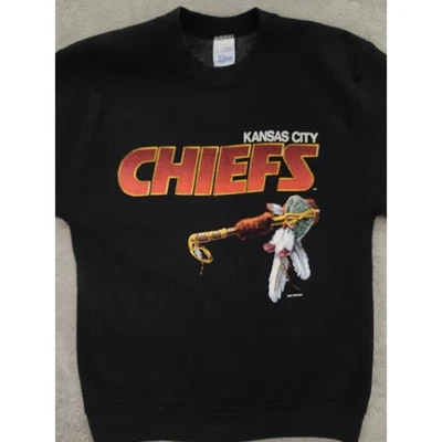 Vintage Kansas City Chiefs Sweatshirt Mens Sz Med Crewneck NFL Graphic Tomahawk - Image 1 of 4