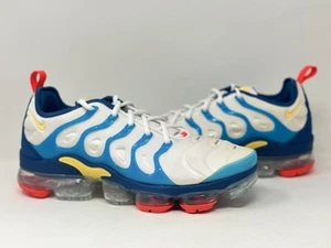 FJ3999 100 Nike Air Vapormax Plus White Industrial Blue Citron Red US 10 Men’s - Picture 1 of 6
