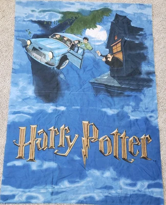 Harry Potter Flying Car Fabric Panel 34x50 Cheater Quilt Cotton Blue - Image 1 of 4