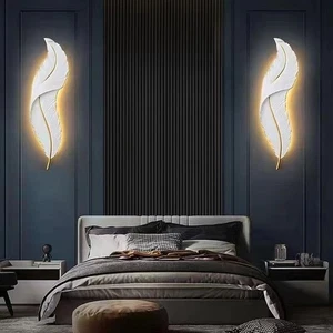 Applique da Parete LED in Resina Piuma Confezione da 2, 3 Colori, Accogliente Bagliore Ambiente - Foto 1 di 12