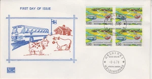 FINLAND  : 1978  FDC/ COVER - SCOTT # 610  BLOCK 4 / RURAL BUS SERVICE - Picture 1 of 1