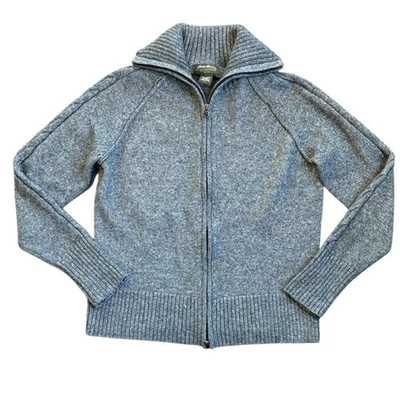 Suéter Eddie Bauer con Cremallera para Mujer’s L Gris Tejido Metálico Mezcla de Lana Merino Foto 1 de 4
