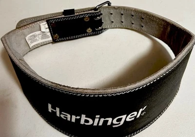 Cinturón de levantamiento de pesas de cuero Harbinger talla grande, entrenamiento acolchado doble hebilla Foto 1 de 4