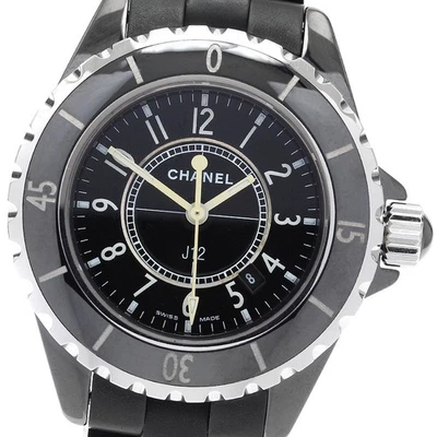 Reloj de cuarzo para dama Chanel J12 H0681 esfera negra cerámica fecha esfera negra_911699 Foto 1 de 4