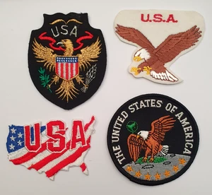 4 x Vereinigte Staaten von Amerika gestickte Souvenir Touristen Abzeichen Aufnäher. USA L2 - Bild 1 von 3