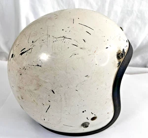 Vintage Bell-Toptex Open Face Motorcycle Helmet 7 1/4 White USA Snell 3-Snap - Picture 1 of 20