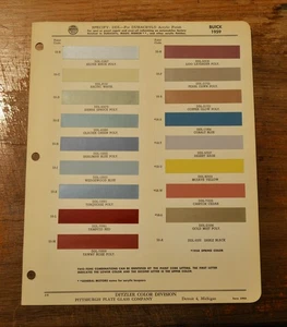 VTG 1959 Ditzler Auto Color Paint Chip Buick 5909 - Picture 1 of 1