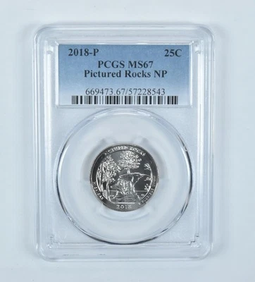 2018-P Washington Quarter ATB Pictured Rocks MS67 PCGS - Image 1 of 4