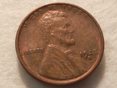 1928 S lincoln wheat cent penny coin - Image 1 of 2