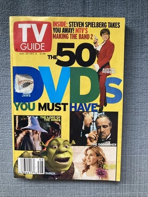 TV Guide November 30 - December 6, 2002:  Best DVDs/Spielberg's Taken/MTVs Band - Image 1 of 3