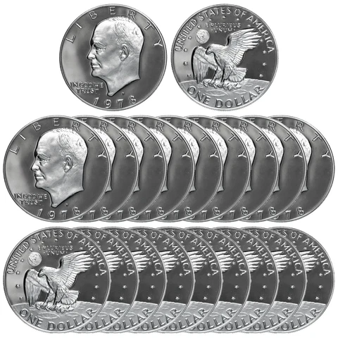 1978 S Eisenhower Dollar Gem Deep Cameo CN-Clad Proof Roll 20 US Coins Cover