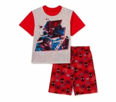 SPIDERMAN Pajamas Boys size 8 NEW Spider-Man Shirt Shorts 2 piece Set Pjs NWT - Image 1 of 4
